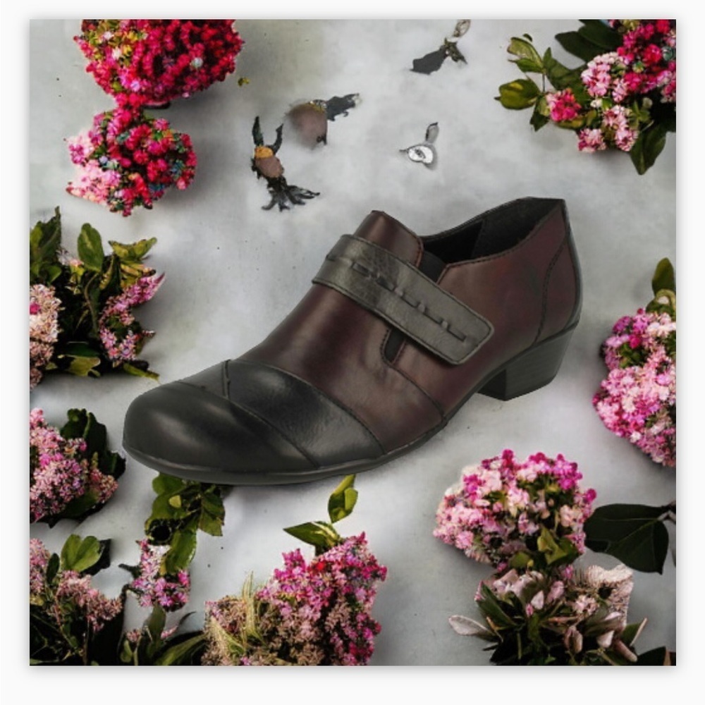 Remonte MaryJane Shoe -Genuine Leather-Wine-Black  Comfort Tech-Sz 39-8.5 -NEW☀️ - Picture 5 of 16
